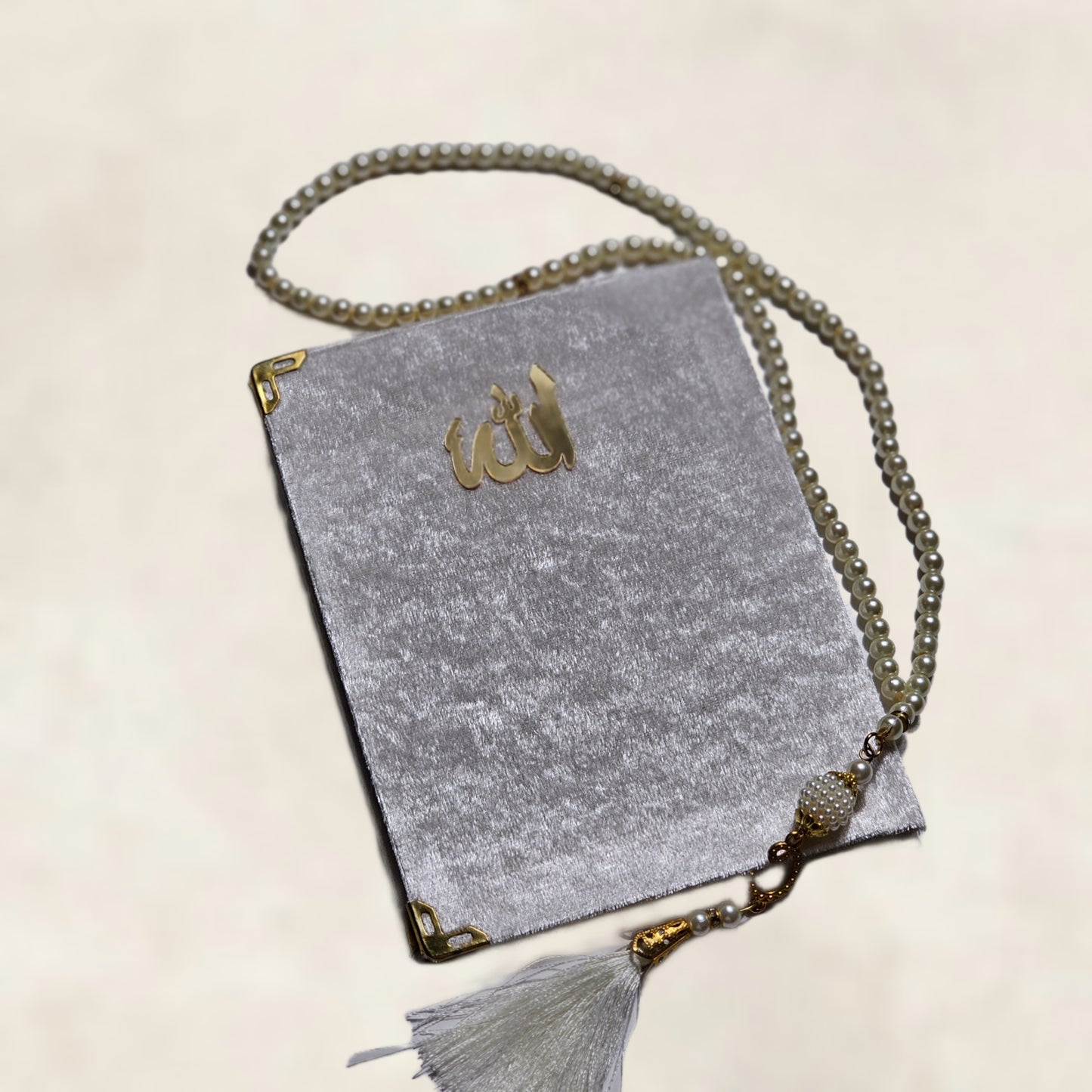 Koranboekje en tasbih Set creme