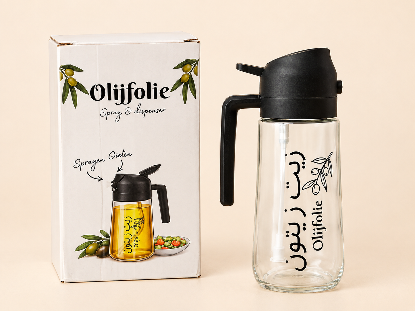 Olijfolie Spray & dispanser 600 ml